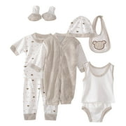 Preemie Baby Girl Clothes Set +Bib+Sock Set Tops+Hat+Pants Girl Baby 8Pcs Outfits Boy Shose+Romper Girls Outfits\u0026Set Preemie Twin Girls Baby Clothes Cotton Blend for 0-3Months,A04-Khaki